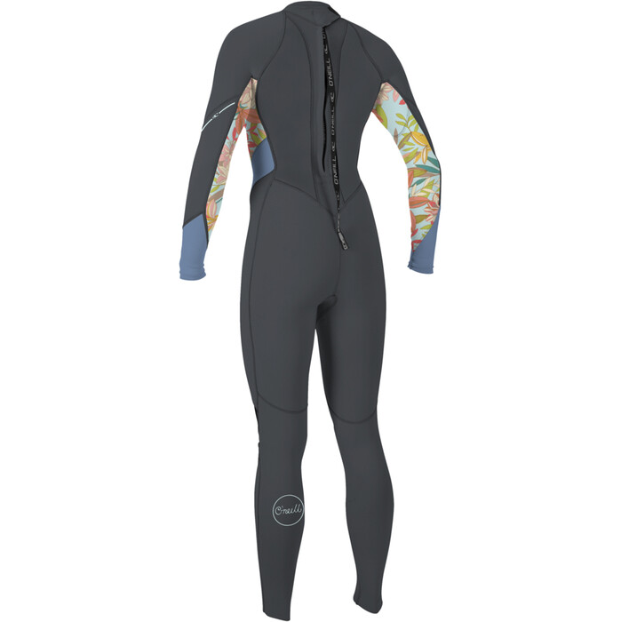 2024 O'Neill Mujer Bahia 3/2mm Back Zip Neopreno 5292 - Graphite / Dalia / Infinity